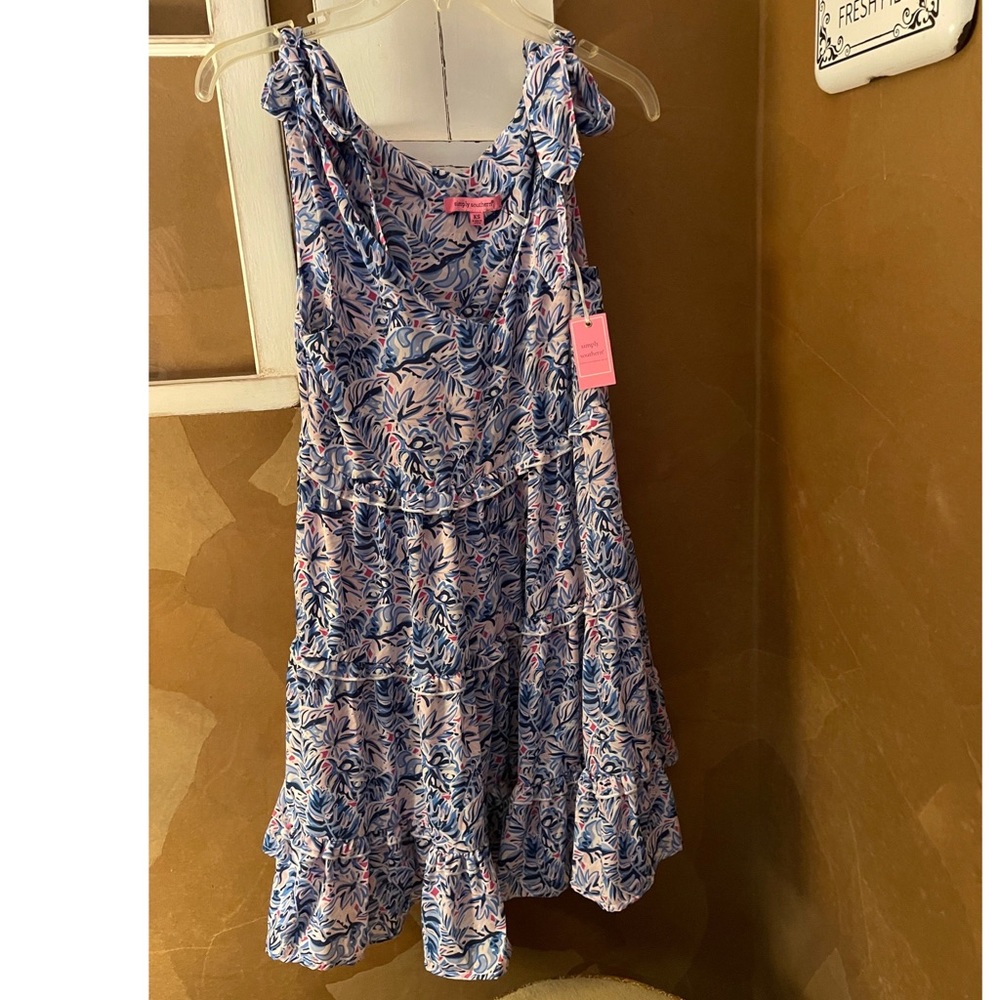 Simply Southern Leaf Gather Dress Size XS